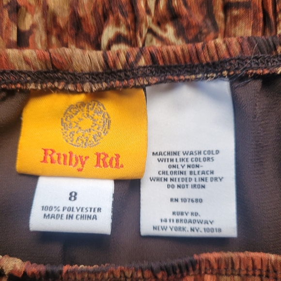 VTG 90'S Ruby Rd Brown Print Western Prairicore Boho Maxi Skirt Size 8 - Picture 6 of 8